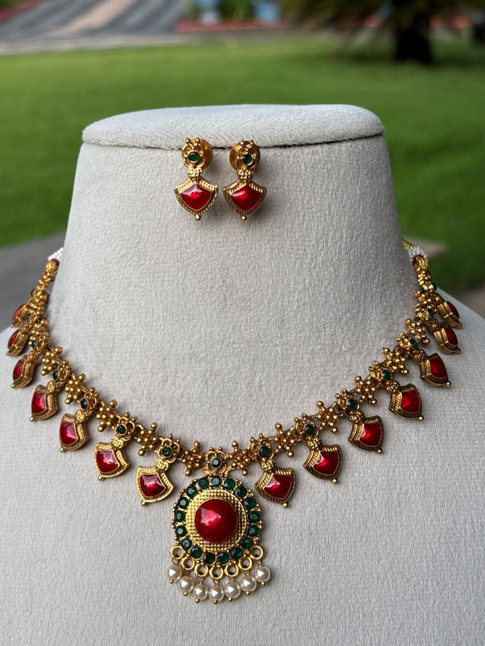 N0245 Red Palaka Necklace