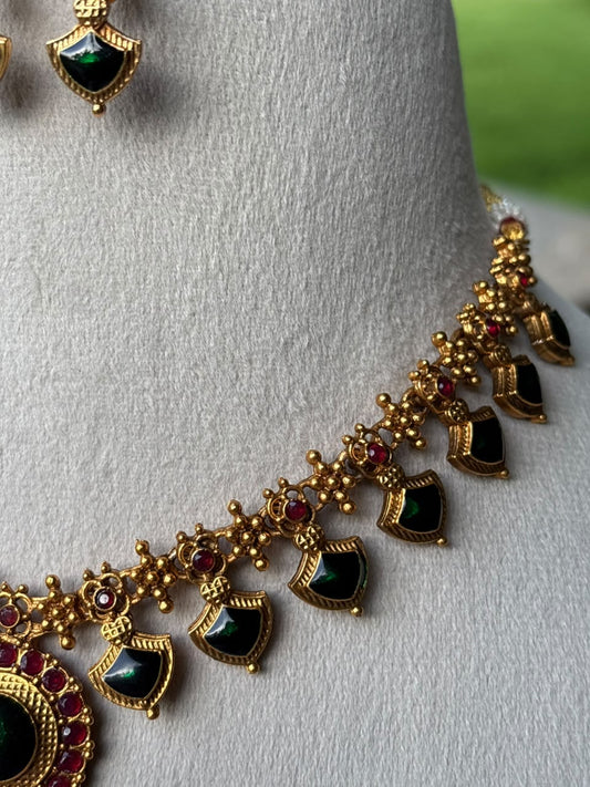 N0246 Premium Quality Traditional Palaka Necklace with Earring