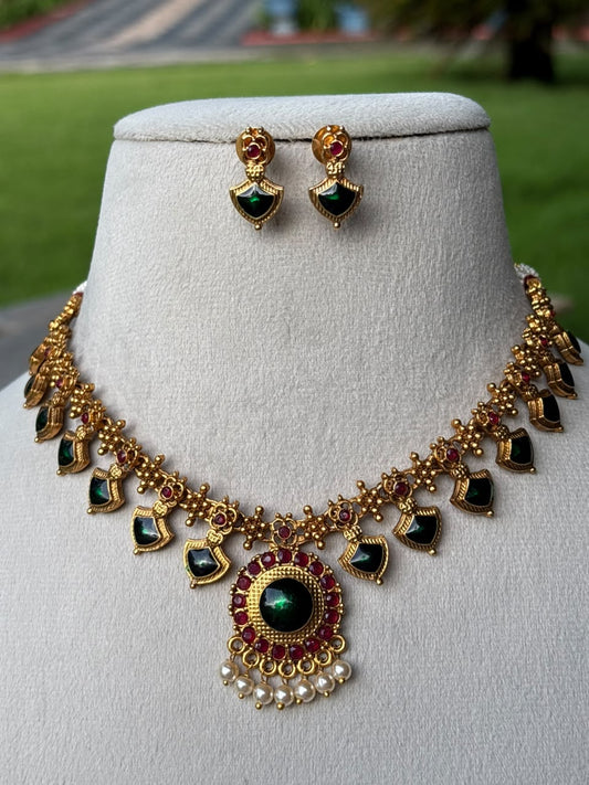 N0246 Premium Quality Traditional Palaka Necklace with Earring
