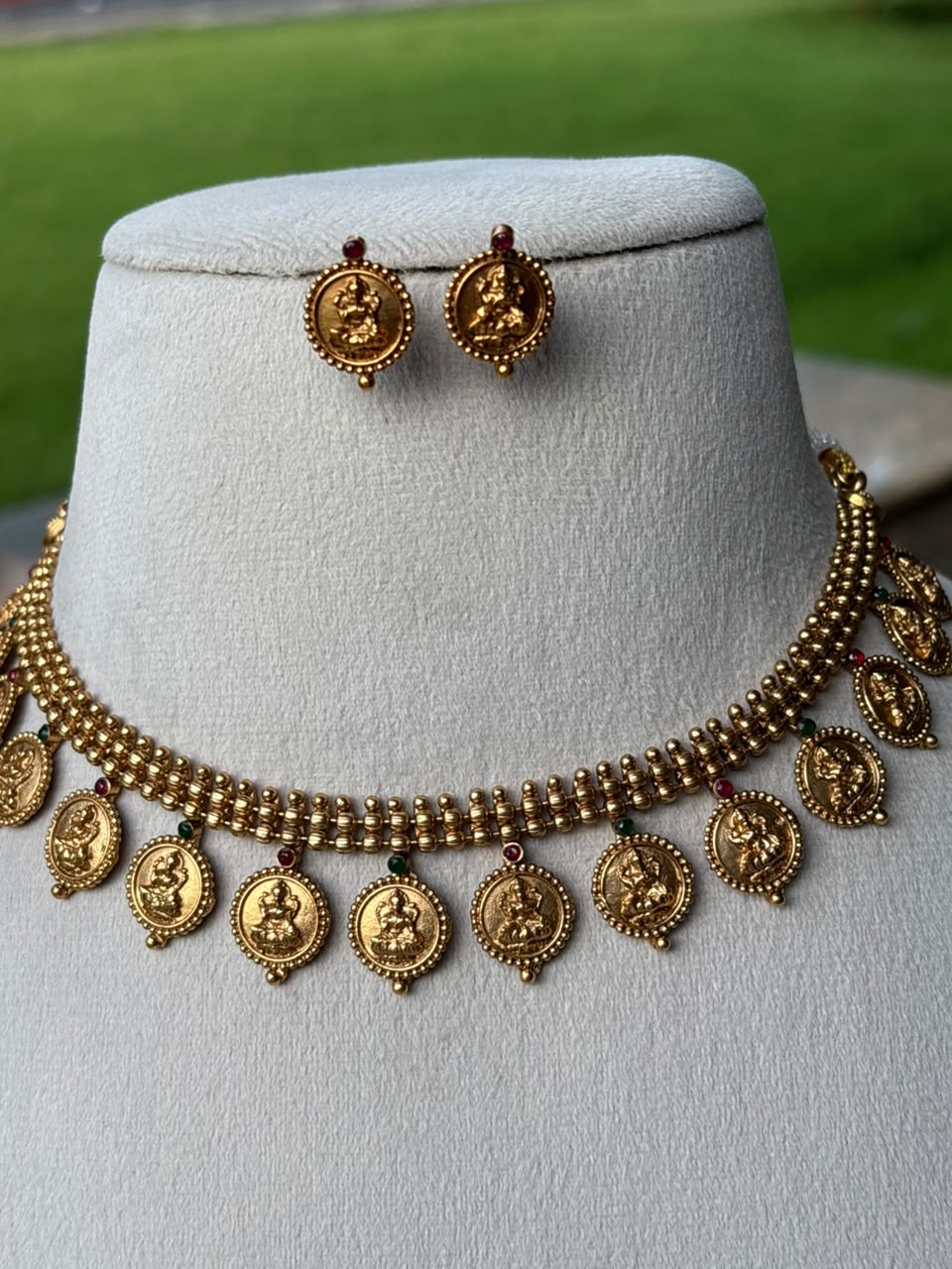 N0244 Premium Quality Traditional Coin Necklace with Earring
