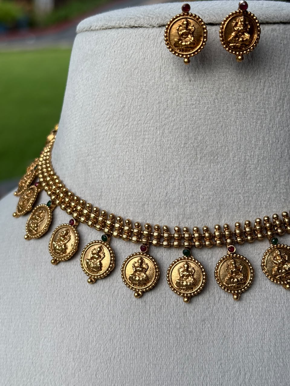 N0244 Premium Quality Traditional Coin Necklace with Earring