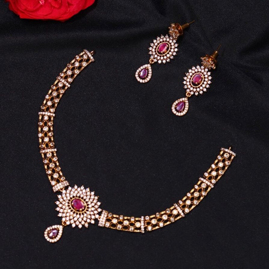 Hasli AD ruby necklace N006-CR50