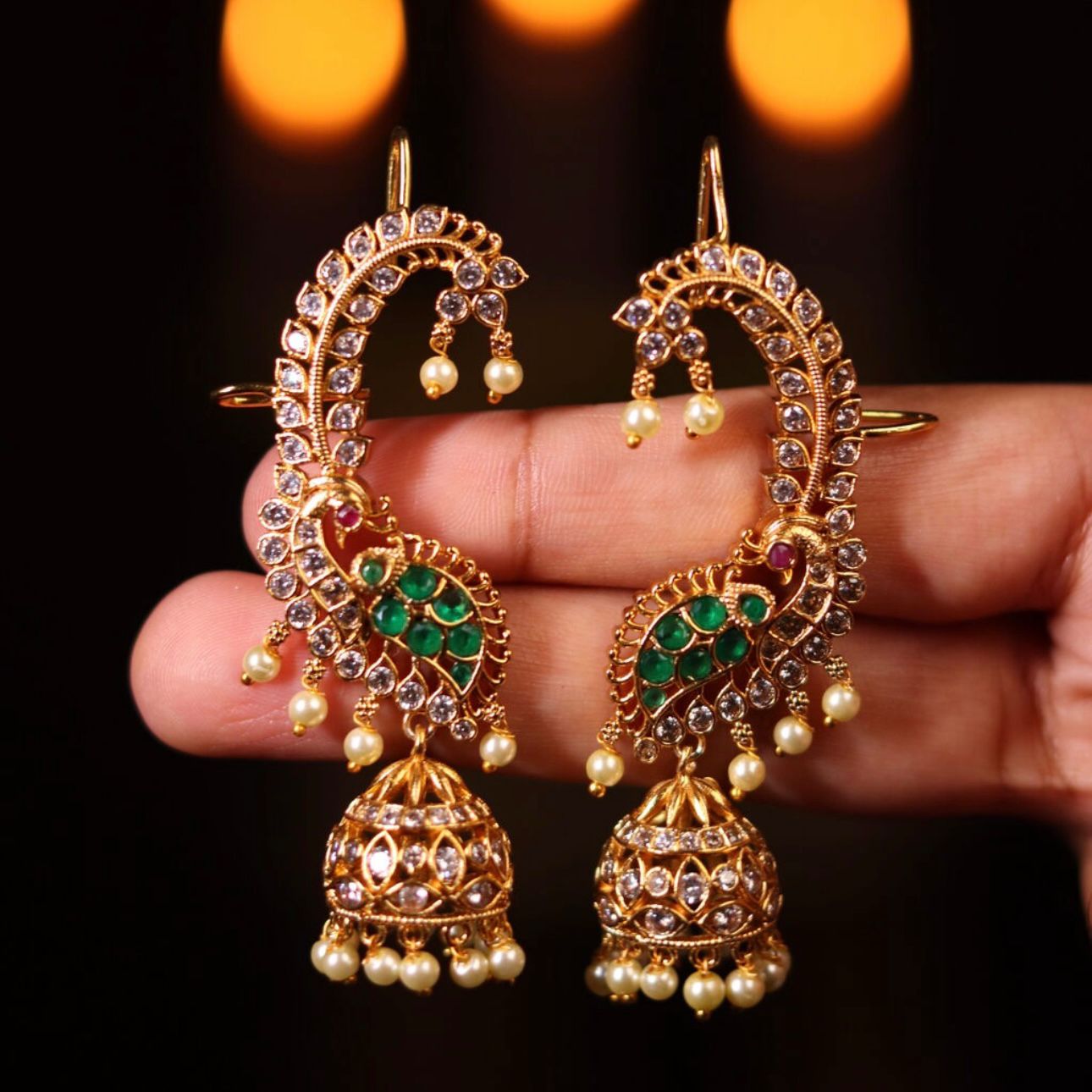 Peacock Earcuff / Bluetooth Jhumka J003-CR44